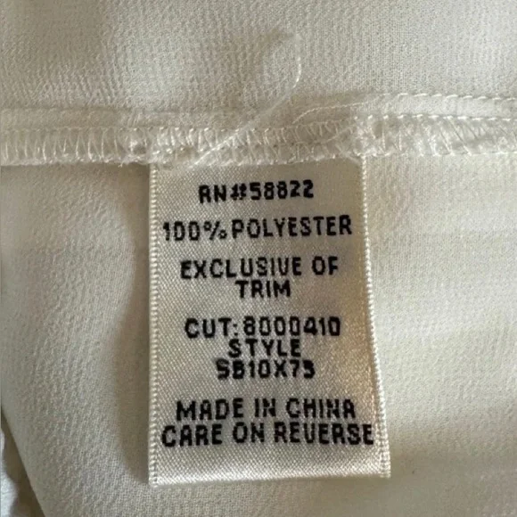 Women’s MediumSophie Max Cream Blouse with Embellished Neckline and Long Sleeves - Picture 6 of 7